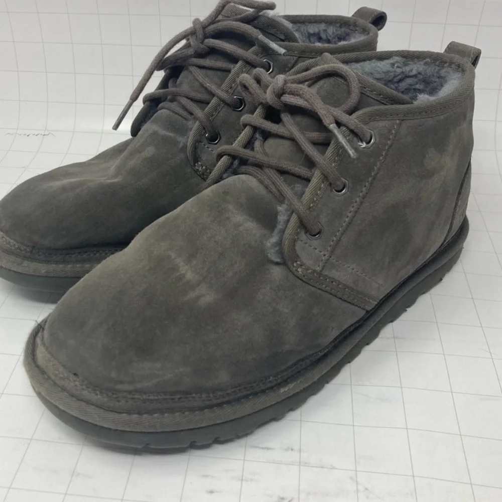 UGG Men's Charcoal Suede Chukka Boot with Shearling Collar